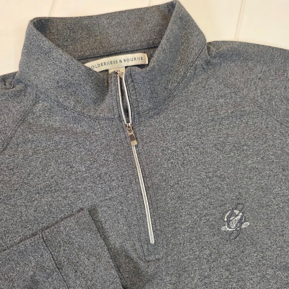 Holderness & Bourne Mens XXL The Westland Quarter Zip Pullover Charcoal Gray